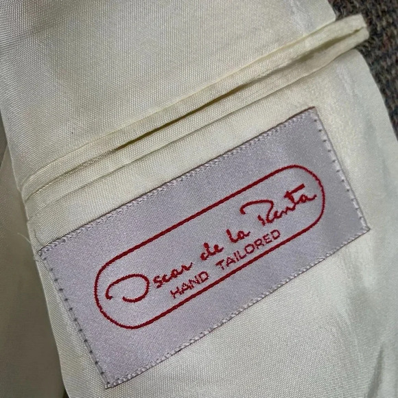 Vintage Oscar De La Renta Sport Coat Men’s Brown Plaid Jacket - Picture 8 of 12